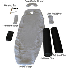 Load image into Gallery viewer, New 84"L 3 Fold Massage Table Portable Facial Bed W/Sheet+Cradle Cover+2 Bolster-black
